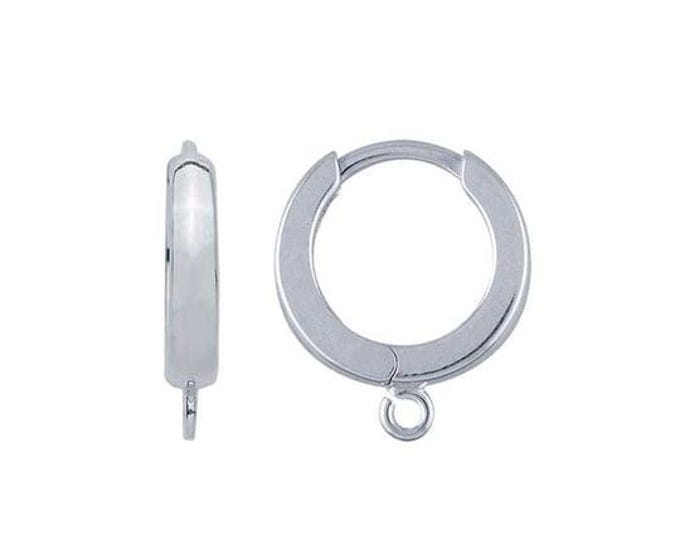 Sterling Silver Hoop Earrings with Open Ring, 12mm and 14mm available, sold in pairs