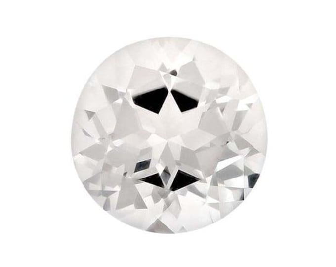 White Topaz  Round Faceted Gemstone