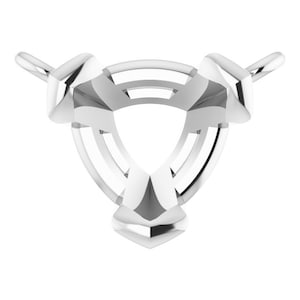 Trillion Solitaire Necklace Mounting: Sterling Silver or 14k Gold