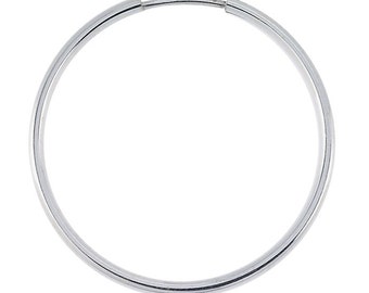 Sterling Silver 1.3mm Tubing Endless Hoop Earrings available in diff. sizes