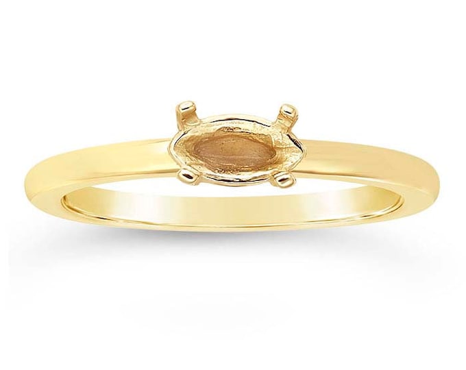 14K Yellow Gold Marquise Ring Mounting, options available