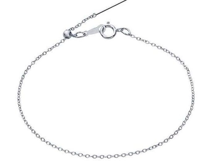 Sterling Silver Add-A-Bead Cable Chain Bracelet, Adjustable