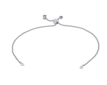 Sterling silver 1.3mm wheat chain bracelet component, adjustable