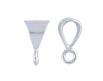 Sterling silver pendant bails with ring, choose your size