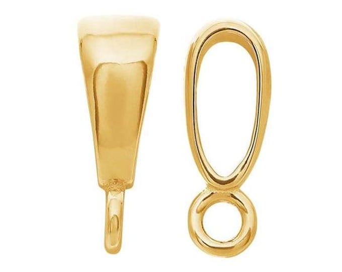 14K Yellow Gold Pendant Bail with Ring