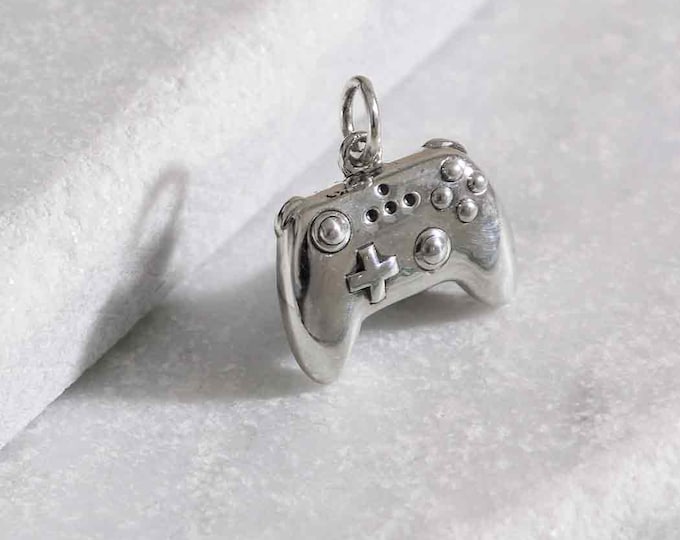 Sterling Silver Video Game Controller Charm 17x15mm