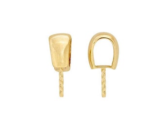 14k yellow gold pendant bail with pearl peg