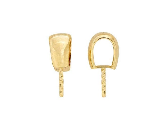 14k yellow gold pendant bail with pearl peg