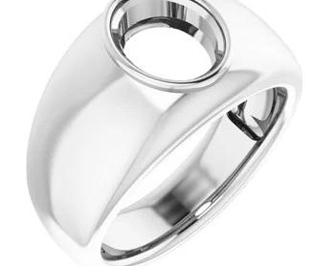 Sterling Silver 10x8 mm Oval Ring Mounting