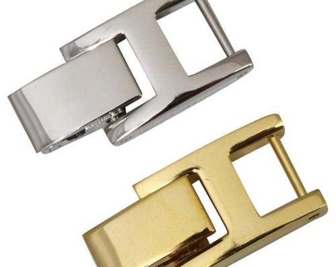 Watchband extenders with fold over tongue, watchband clasp, stainless steel clasp