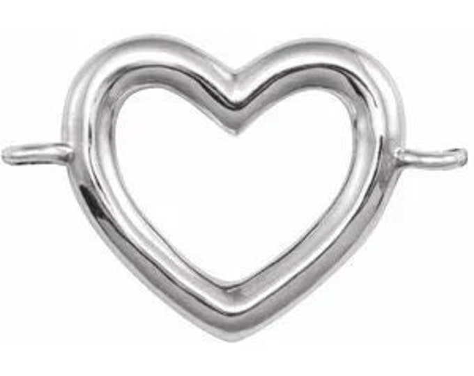 Heart Link available in 10k rose gold, 10k white gold, and sterling silver