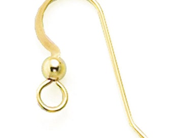 May include: Gold-toned earring hook with a small ball at the top and a loop at the bottom.