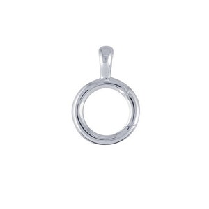 Charm holder pendant, hinged circle, sterling silver