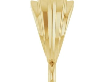 Fluted Tapered Pendant Bail in 10k or 14k solid Gold, 3 sizes available