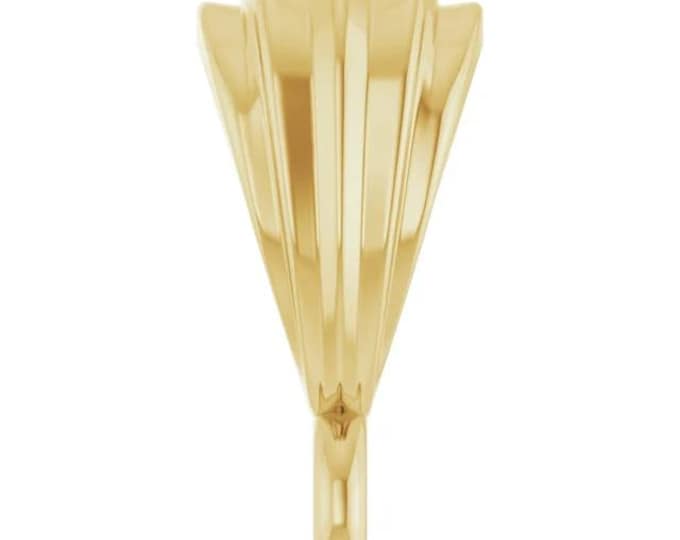 Fluted Tapered Pendant Bail in 10k or 14k solid Gold, 3 sizes available