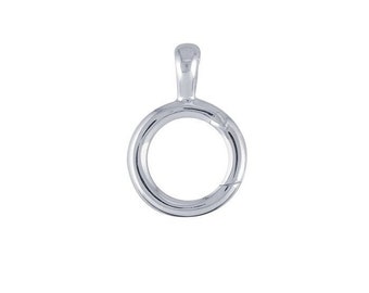 Charm holder pendant, hinged circle, sterling silver