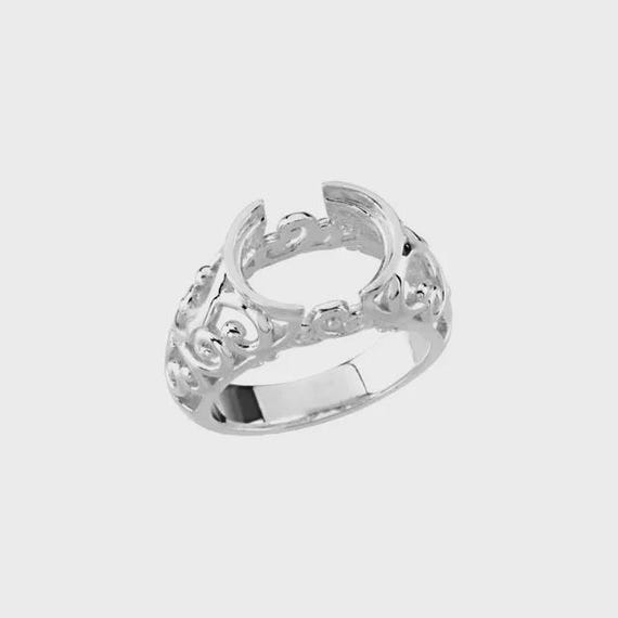 Anello Ovale In Madreperla, Argento 925, Fascia Unisex, Nuovo Con Etichette