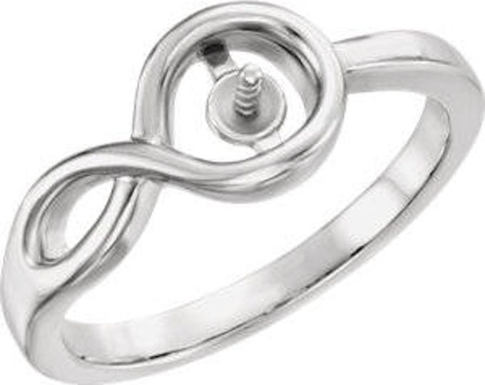 Ring Mounting for 7mm Pearl in Sterling Silver or 14k Gold