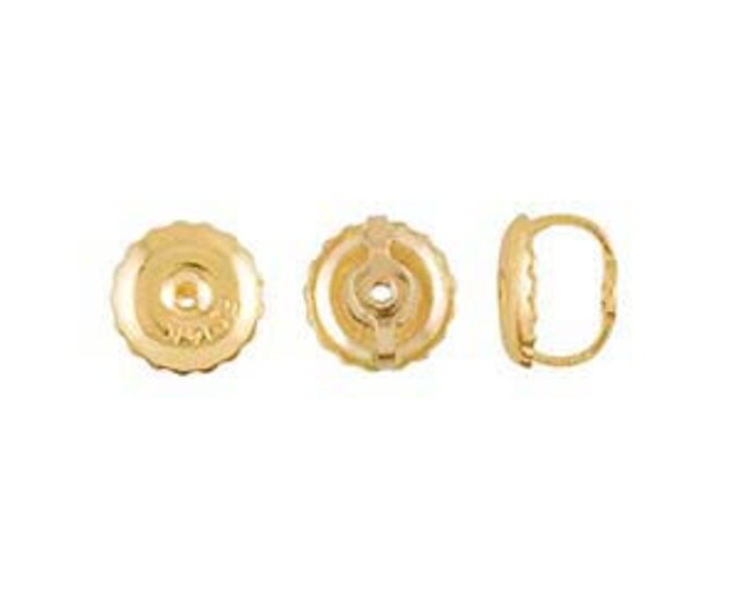 14K White or Yellow Gold  5.4mm Threaded Ear Nuts- pair