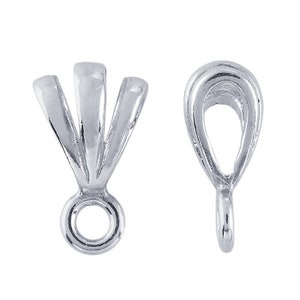Sterling silver triple-loop pendant bails with ring, choose your size