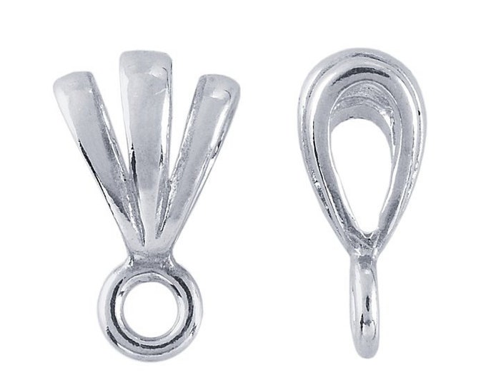 Sterling silver triple-loop pendant bails with ring, choose your size