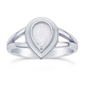 Sterling silver pear cabochon ring mountings