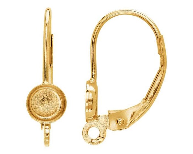 14/20 Yellow Gold-Filled Lever-Back Ear Wire Mounting with Open Ring