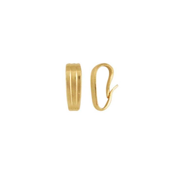 14K Yellow Gold Snap-on Pendant Bail 7 