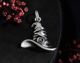 Sterling Silver Witch Hat Charm 21x17mm