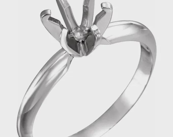 1 ct. Round Notched 6-Prong Solitaire Mounting in 10k Gold, or 14k Gold