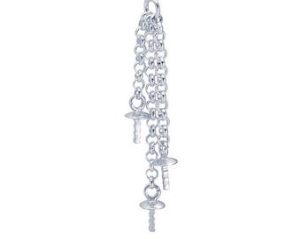 Sterling Silver 3-Strand Pearl Component Mounting