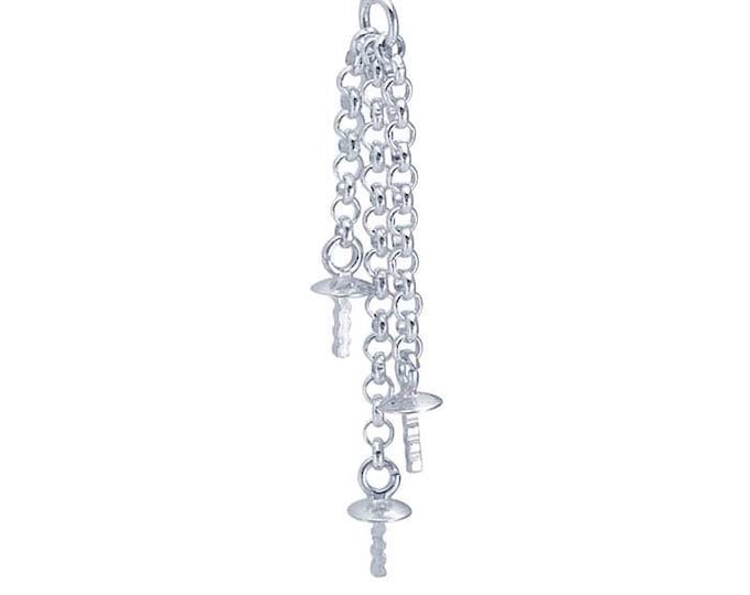 Sterling Silver 3-Strand Pearl Component Mounting