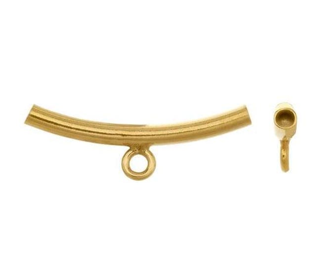 14/20 Yellow Gold-Filled 20mm Curved Tube Bead with Ring