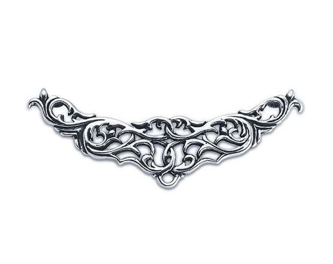 Sterling silver filigree festoon pendant