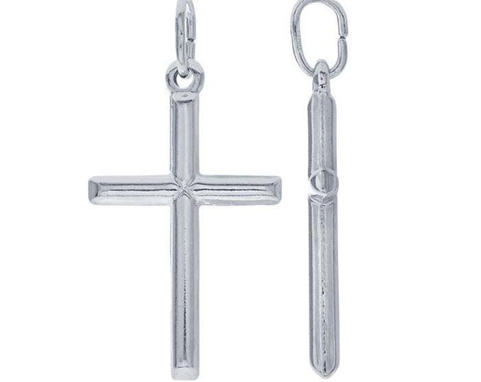 Sterling Silver Cross Pendant, 30 x 17mm