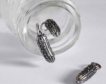 Sterling Silver Pickle Charm 19x5mm