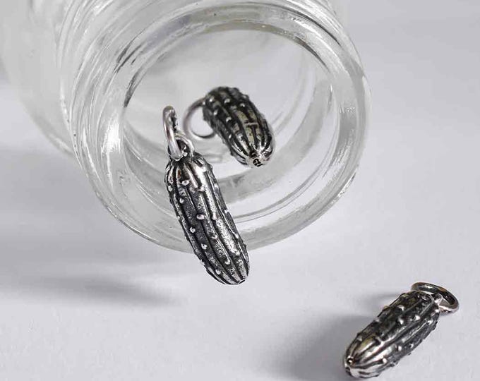 Sterling Silver Pickle Charm 19x5mm