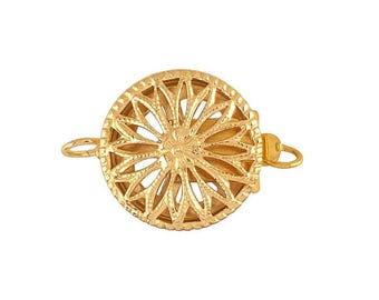 14/20 Yellow Gold-Filled 15.7mm Round Filigree Safety Clasp