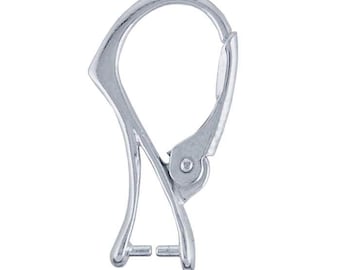 Sterling Silver Lever-Back Ear Wire with Pinch Mounting