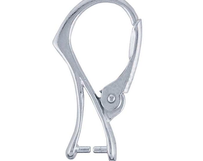 Sterling Silver Lever-Back Ear Wire with Pinch Mounting