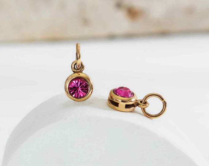 Bronze October Birthstone Charm 11x6mm