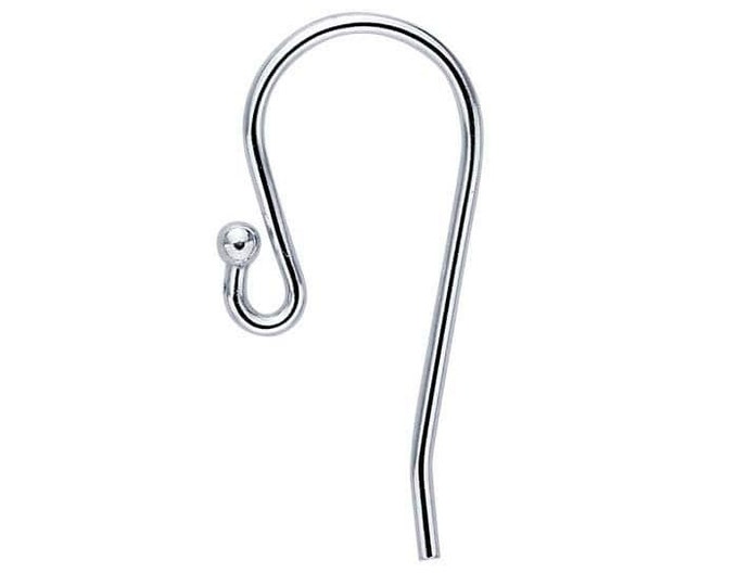 Argentium® silver ear wire with 1.8mm ball end and loop