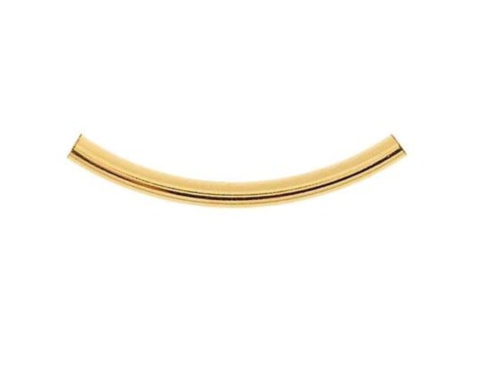 14/20 Yellow Gold-Filled Curved Tube Bead, 4 sizes available, sold per piece