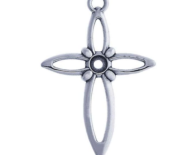 Sterling Silver Open Cross Pendant Mounting