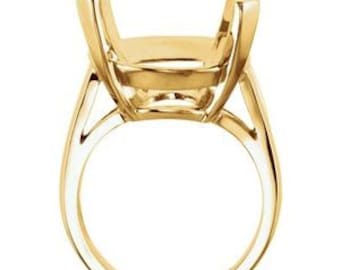 Oval Ring Mounting in Sterling Silver or 14k Gold, custom ring sizes available