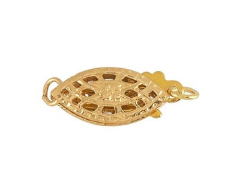 14/20 yellow gold-filled marquise filigree safety clasp
