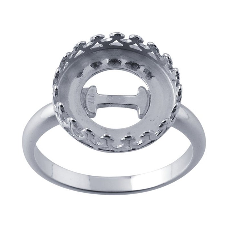 Sterling Silver Round Gallery Wire Bezel Ring Mounting Etsy