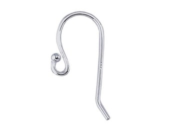 Sterling silver ear wire with loop and ball end