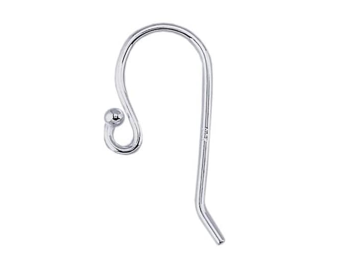Sterling silver ear wire with loop and ball end