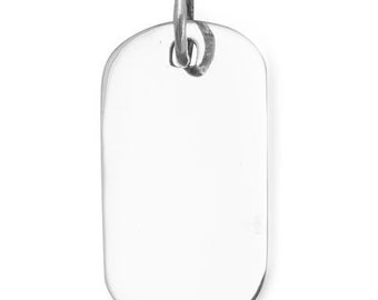 Engravable Tag Pendant in 925 Sterling Silver